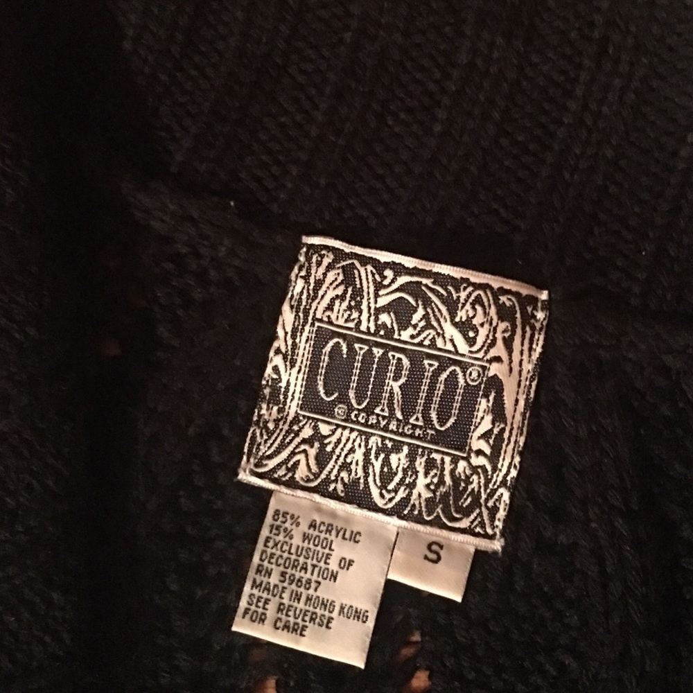 Statement Curio Long Sweater Coat/Floral Detail - Picture 7 of 8